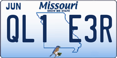 MO license plate QL1E3R