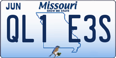 MO license plate QL1E3S