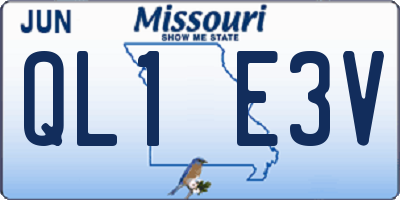 MO license plate QL1E3V