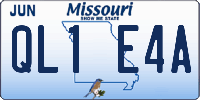 MO license plate QL1E4A