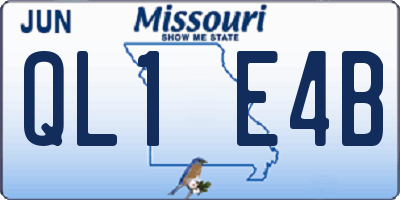 MO license plate QL1E4B