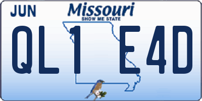 MO license plate QL1E4D