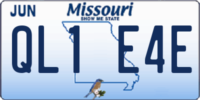 MO license plate QL1E4E