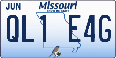 MO license plate QL1E4G