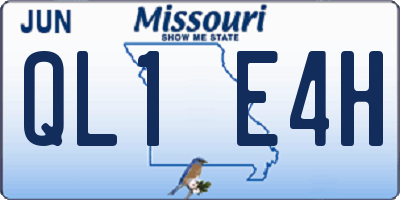 MO license plate QL1E4H