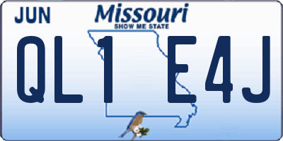 MO license plate QL1E4J