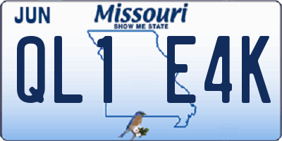 MO license plate QL1E4K