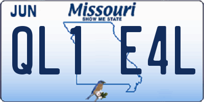 MO license plate QL1E4L