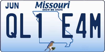 MO license plate QL1E4M