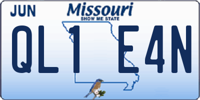 MO license plate QL1E4N