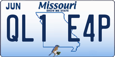 MO license plate QL1E4P