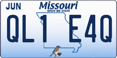 MO license plate QL1E4Q