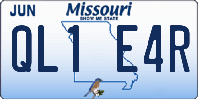MO license plate QL1E4R