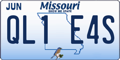 MO license plate QL1E4S