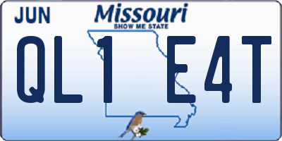 MO license plate QL1E4T