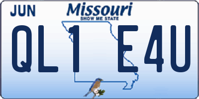 MO license plate QL1E4U