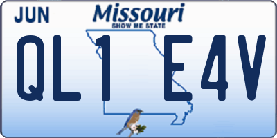 MO license plate QL1E4V