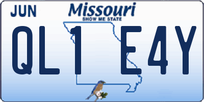 MO license plate QL1E4Y