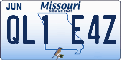 MO license plate QL1E4Z