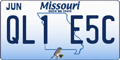 MO license plate QL1E5C