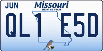 MO license plate QL1E5D