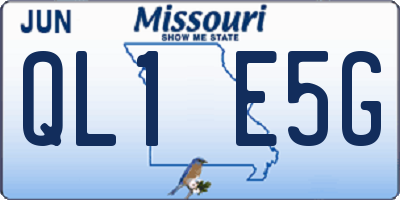 MO license plate QL1E5G