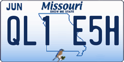 MO license plate QL1E5H