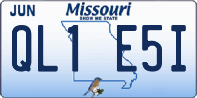 MO license plate QL1E5I