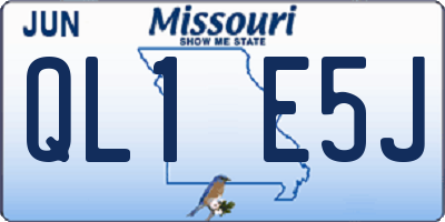MO license plate QL1E5J