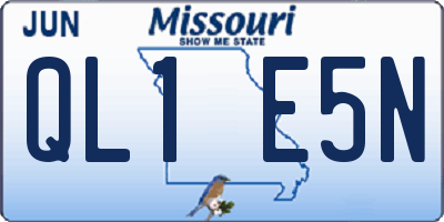 MO license plate QL1E5N