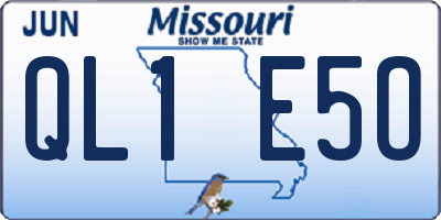 MO license plate QL1E5O