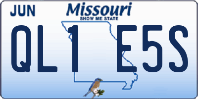 MO license plate QL1E5S