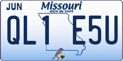 MO license plate QL1E5U