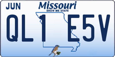 MO license plate QL1E5V