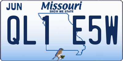 MO license plate QL1E5W
