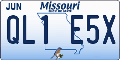 MO license plate QL1E5X