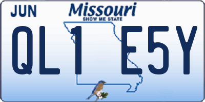 MO license plate QL1E5Y
