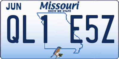 MO license plate QL1E5Z