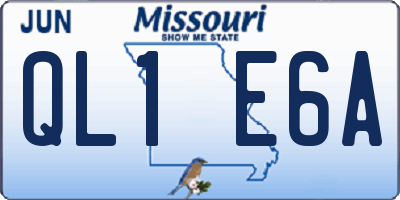 MO license plate QL1E6A