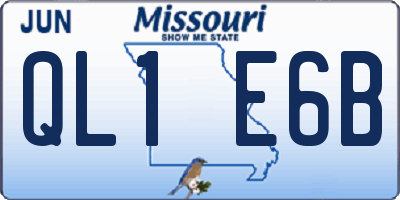 MO license plate QL1E6B