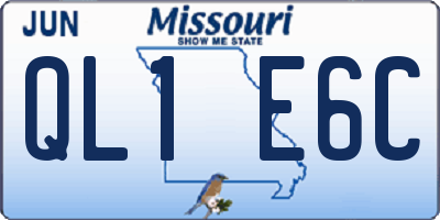 MO license plate QL1E6C