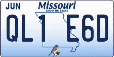MO license plate QL1E6D