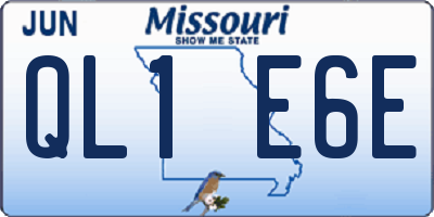 MO license plate QL1E6E