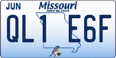 MO license plate QL1E6F