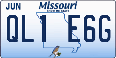 MO license plate QL1E6G