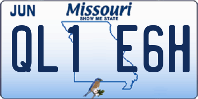 MO license plate QL1E6H