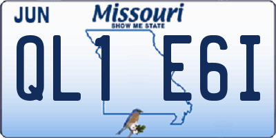 MO license plate QL1E6I