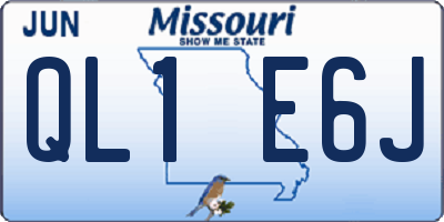 MO license plate QL1E6J