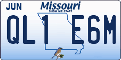 MO license plate QL1E6M