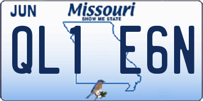 MO license plate QL1E6N